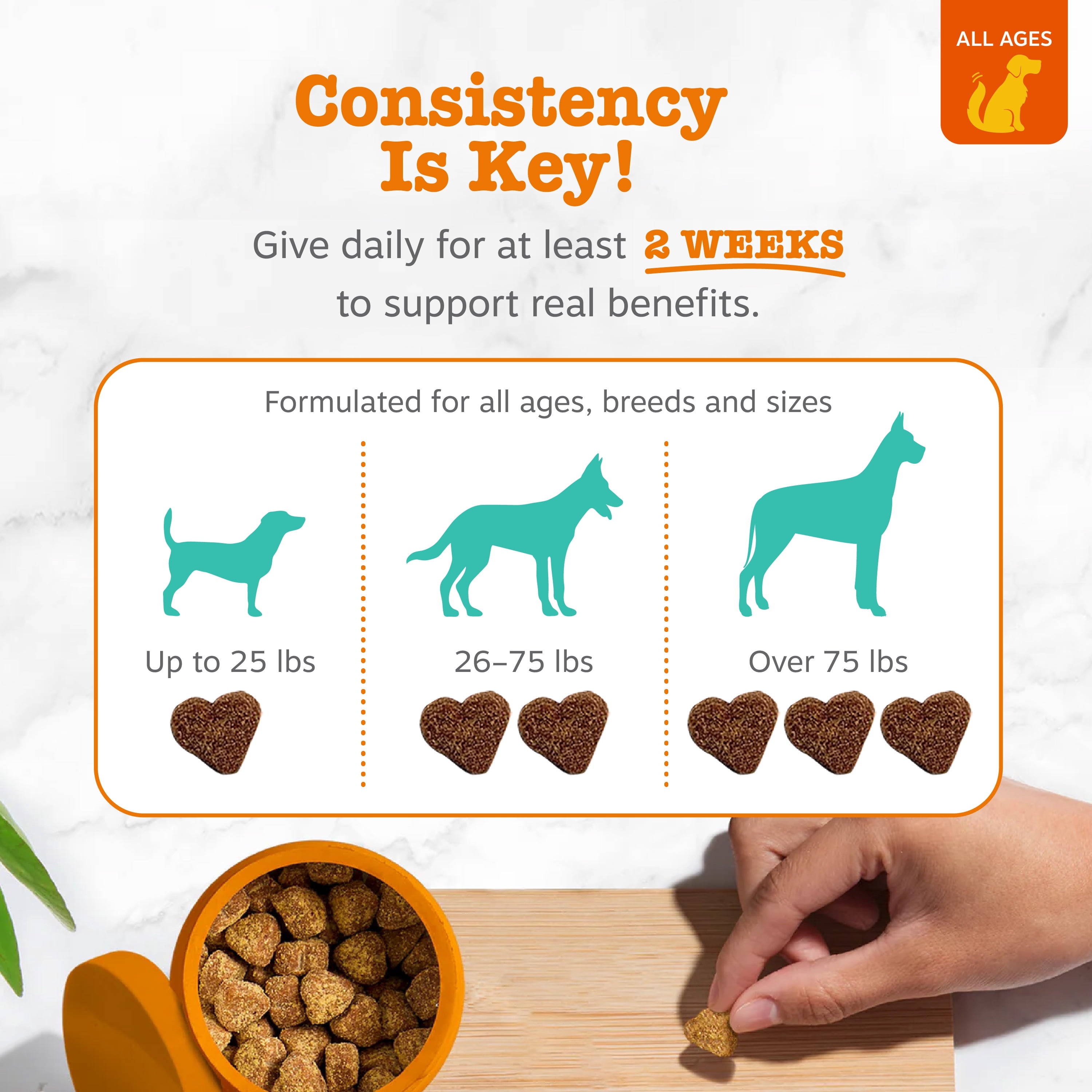 Zesty Paws Advanced Calming Bites for Dogs, Calming Behavior, Turkey Flavor, 60 Count Soft Chews