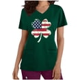 thumbnail image 2 of Wowcloth Women's Fashion Casual Loose Fit St. Patrick's Day Print Pocket Short Sleeve V-Neck Scrub Top for Work and Daily Wear, 2 of 5