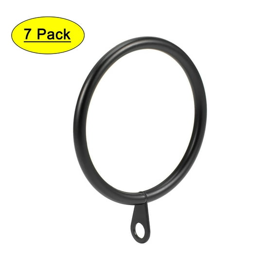 Uxcell Curtain Rings Metal 45mm Inner Dia for Curtain Rods Black 7 Pack