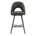 thumbnail image 4 of Weston Home Krista 24" Metal Swivel Mid Back Counter Stools, Set of 2, Dark Grey, 4 of 10