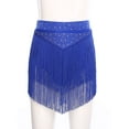 thumbnail image 3 of iiniim Women Latin Jazz Modern Dance Rhinestone Tassel Skirts Figure Skating Costumes Blue XXL, 3 of 7