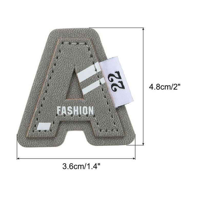 Letter Patch Iron on Alphabet A Patches Embroidered Sew on for Clothes  Jacket Jeans Craft 2 x 2 Inch Grey 