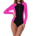 thumbnail image 4 of Maillot de Bain à Manches Longues pour Femmes avec Fermeture Éclair avant et Protection UPF, Combinaison de Surf une Pièce pour la Natation et la Plage, 4 of 8