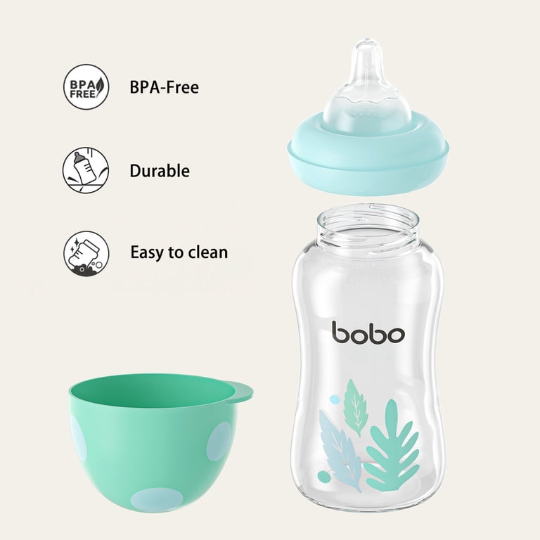 YOHKOH Anti-Colic Glass Baby Bottles, 5.4oz, Slow Flow, 4-Pack photo 3