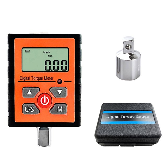 Protador de par Medidor de torque con pantalla digital Llave dinamométrica multifunción Dinamómetro torsional 3 modos de trabajo Torsiómetro ajustable con 4 unidades intercambiables para man 1 1