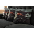 thumbnail image 5 of Ambesonne Fantasy Throw Pillow Cover 4 Pack, Romotic Demon Computer, 20", Black Red, 5 of 5