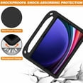 thumbnail image 2 of ELEHOLD for Samsung Galaxy Tab S9 Plus/S9 FE Plus/S8Plus/S7FE/S7Plus Rugged Case Kids Friendly EVA Full Body Protective Handle Grip Kickstand Function Shockproof Kids Case for Boys Girls,Black, 2 of 5