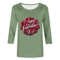 thumbnail image 4 of Vetsdori Womens 3/4 Sleeve Tops Valentine Summer Blouses Plus Size Casual Graphic Gifts for Girlfriend,Cute Crew Neck Shirts for Junior, 4 of 5