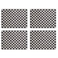 thumbnail image 1 of MACKENZIE-CHILDS Ensemble de 4 Napperons à Dos en Liège, Napperons à Fini Rigide, Carreaux Courts Noir et Blanc, 1 of 6