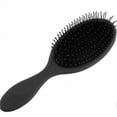 thumbnail image 1 of Mini cepillo desenredante de bolsillo con mango antideslizante para cabello húmedo y seco, masaje del cuero cabelludo, negro., 1 of 5