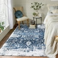 thumbnail image 2 of CAROMIO Area Rugs Traditional Rug Oriental Throw Rug Stain Resistant Rugs for Living Room Bedroom Non-Slip Carpet, 4' x 6' Blue, 2 of 7