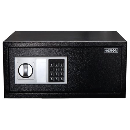 Electronic Safe Box with Keypad & Keys, Money Lock Box, Steel Alloy Drop Safe, 17" x 13.8" x 7.9"