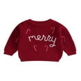 thumbnail image 1 of Baby Christmas Sweaters Long Sleeve Candy Cane Embroidery Pullovers, 1 of 9