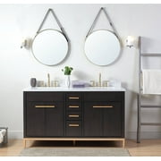 Tennant Brand 60 Modern Espresso/Wenge Bathroom Vanity with White Quartz Top