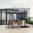 thumbnail image 2 of Gymax Parasol Déporté Carré de Patio 9,5 Pi à Double Évent 360° Robuste Gris, 2 of 8