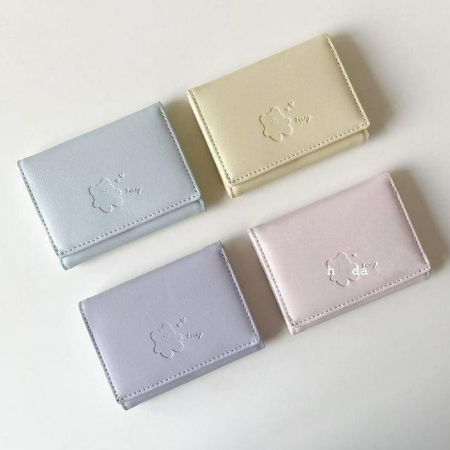 Women's Wallet, Cute Bear Design, Simple Solid Color, Student Card Holder, Short Style
