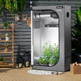 thumbnail image 2 of Costway 36''x20''x63'' Mylar Hydroponic Grow Tent w/Observation Window & Floor Tray Gray, 2 of 9