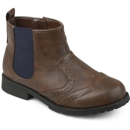 Legacy Leather - Brinley Co. Toddler Boy's Wingtip Faux Leather Chelsea Boots