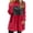 Red, variant on Ozmmyan Womens Fleece Sweatshirts solid color Loose Crew neck mid length Sweat Shirts autumn and winter casual large pocket style