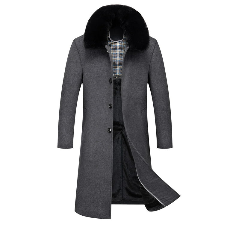 Mens faux fur trench deals coat