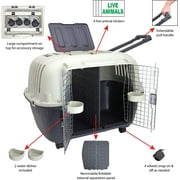 SportPet Designs Durable Plastic Airline Approved Pet Kennel, Double Wire Door