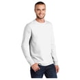 thumbnail image 4 of Port & Company Mens Long Sleeve Essential T-Shirt White X-Large, 4 of 6