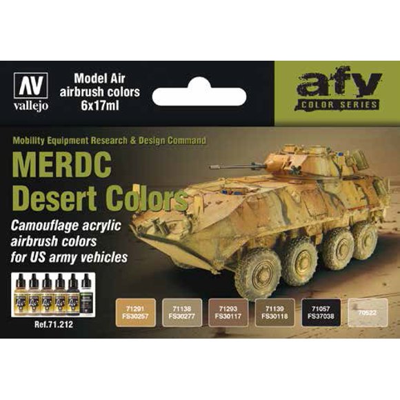 17ml Bottle US Army Vehicles MERDC Desert Colors Model Air Paint Set (6 Colors)