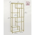 thumbnail image 4 of Bookshelf, 6-Tier Tall Bookcase, Display Shelf, Plant Stand, 11.8 x 31.5 x 70.9 Inches, Particleboard, Rustic Brown and Black, 4 of 5