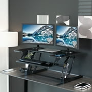 VIVO Black Height Adjustable Standing Desk Monitor Riser Tabletop Sit to Stand