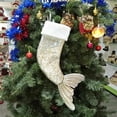 thumbnail image 3 of Lentejuelas forma de sirena regalo bolsa colgante estuche calcetines de Navidad titular árbol de Navidad adorno de año nuevo 18 pulgadas sidaley JR0753-02, 3 of 5