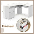 thumbnail image 3 of Gymax 59'' Corner Computer Desk L-Shaped Desk w/ Letter Size File Drawer & Open Shelf White, 3 of 10