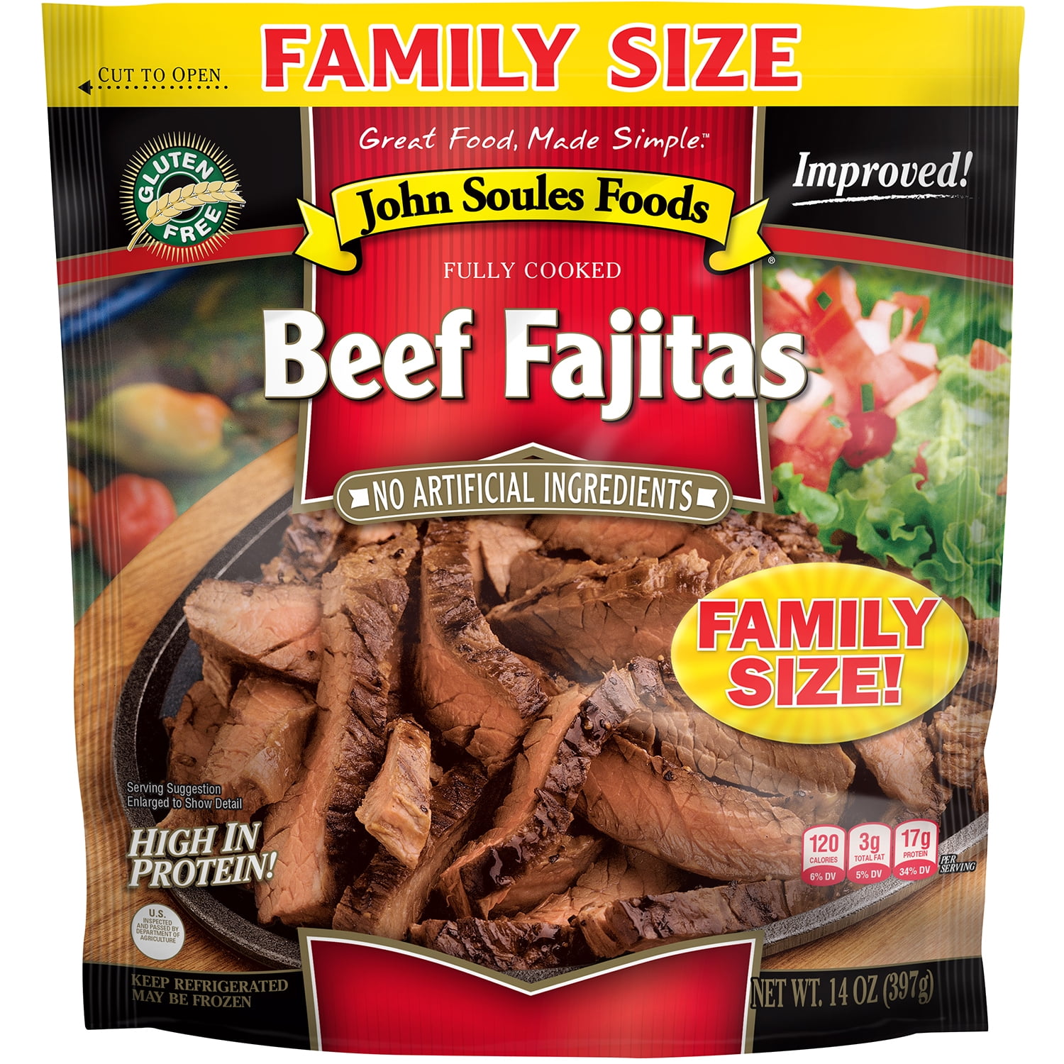 John Soules Foods Fresh Steak Fajitas Beef Strips, 14oz