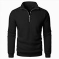 thumbnail image 2 of NOLDARES Men's Quarter Zip Pullover Long Sleeve Golf Sweatshirts 1/4 Zip Sweaters Winter Fleece Lined Thermal Shirt,Black,XL, 2 of 5