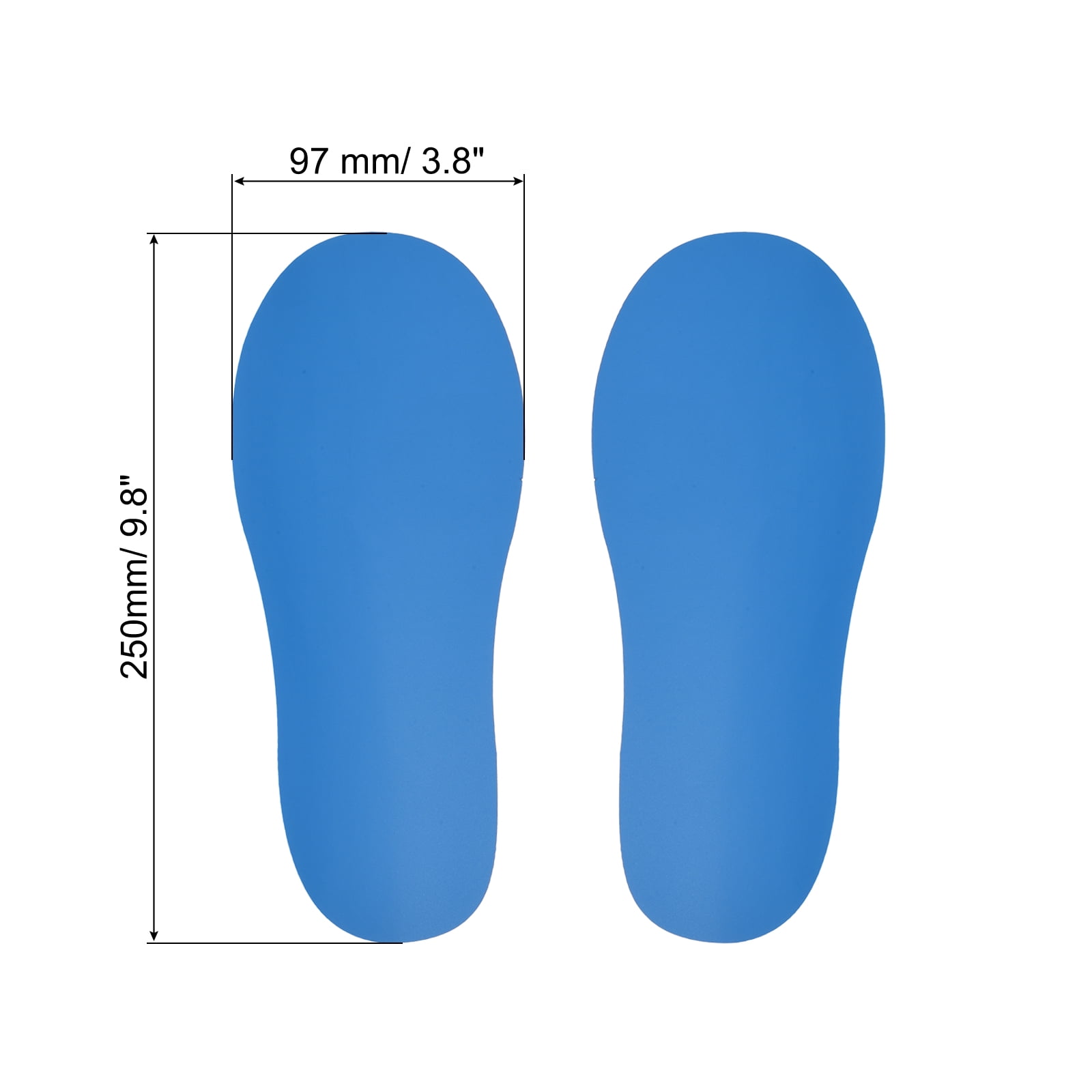 Unique Bargains Durable Footprint Sticker Shoes Floor Decal Sign Sky Blue 10x4"