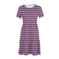 thumbnail image 4 of Erwazi Women's Casual Summer Dress Short Sleeve T Shirt Dress Printed Tiered Swing Mini Dresses with Pockets, 4 of 5