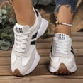 thumbnail image 3 of Pandaie Women's Fashion Sneakers Trendy Low Top Classic Retro Casual Shoes Ladies Non Slip Comfortable Running Walking Footwear with Arch Support White Size 7, 3 of 8