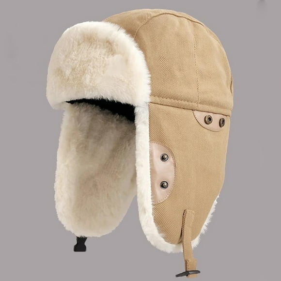 Sombreros de invierno para hombre, gruesos, cálidos, con protección auditiva y resistentes al frío, estilo locomotora.