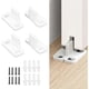 thumbnail image 3 of Lot of 2 barn door floor guides, white carbon steel barn door stops for sliding doors, lower floor support, 3 of 5