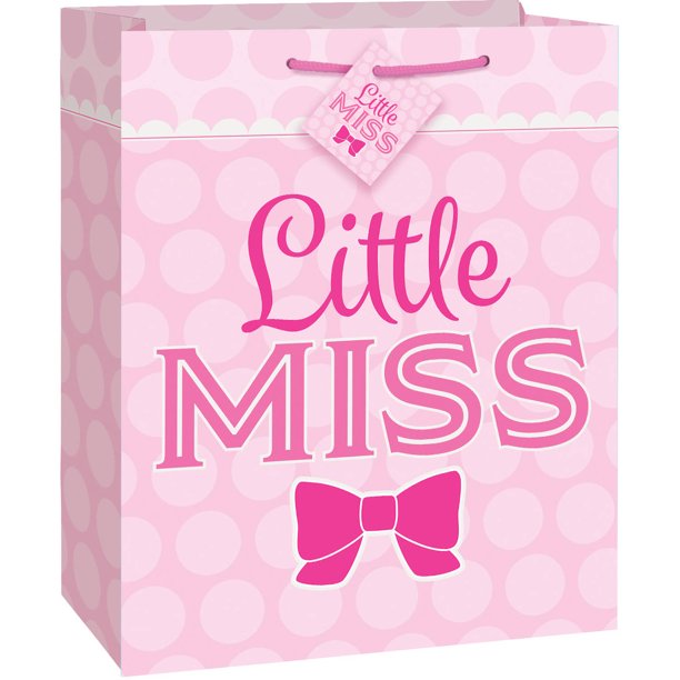 Pink Bow Little Girl Gift Bag