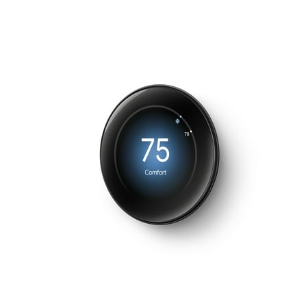 Google - Nest Learning Thermostat (4th gen) with Nest Temperature Sensor (2nd gen) - Polished Obsidian