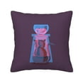thumbnail image 1 of Square Throw Pillow Covers with Core, Cat Stealing Fish Artwork Purple Pillows for Sofa Beds, 16"x16", 1 of 9