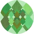 thumbnail image 1 of Ahgly Company Machine Washable Indoor Round Transitional Dark Lime Green Area Rugs, 4' Round, 1 of 7