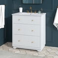 thumbnail image 2 of Miekor Furniture 30-Inch Modern White Bathroom Vanity Cabinet with two drawers 14AAK, 2 of 9