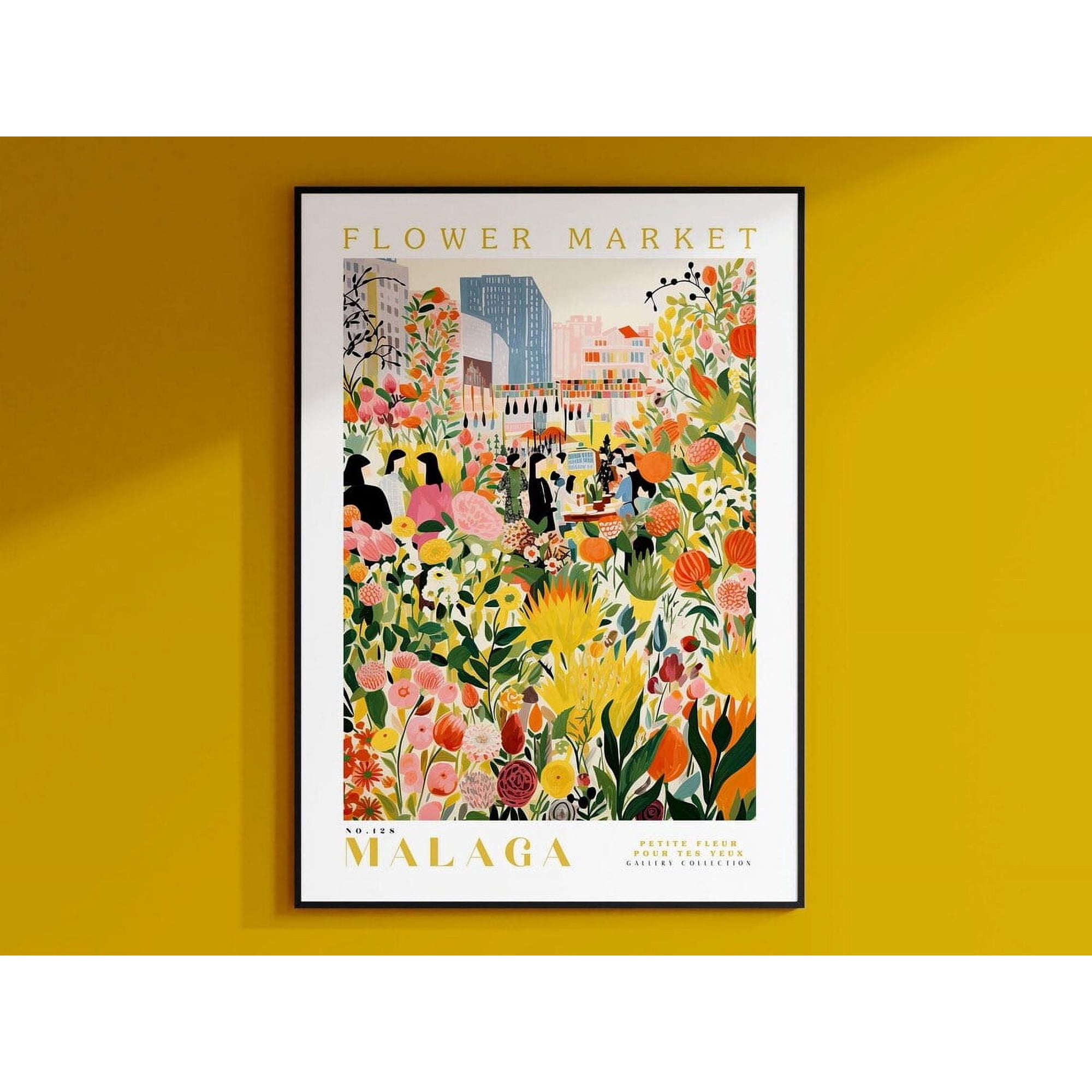 Malaga Travel Spain Colorful City Poster , Poster Print Only