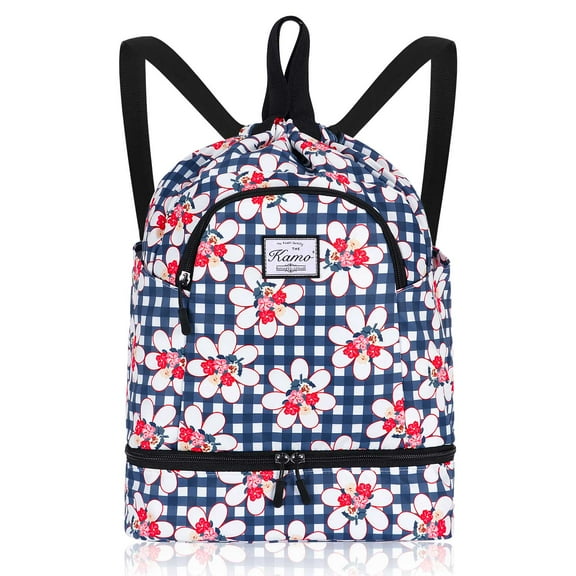 Drawstring Backpack Bag with Shoe Compartment, Large Gym Bag Sackpack Sports Beach Backpack for Men Women