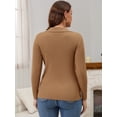 thumbnail image 6 of DARING DIVA Women's Maternity Sweater Ribbed Pullover Polo Sweater S Brown, 6 of 8