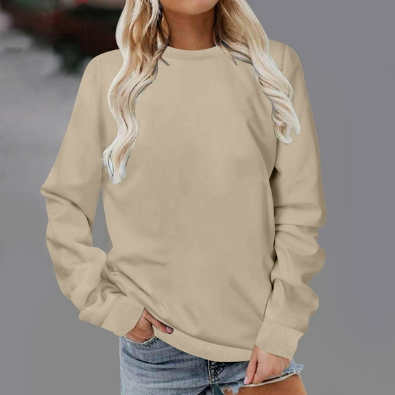 Womens Plus Size Tops 2023 Fashion Long Sleeves Casual Shirts Printing Round Neck Sweatshirt Pullover Loose Tunic Tops Up to 65% off