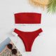 thumbnail image 2 of Gibobby Conjunto de Bañador Sexy New Border High Fork Candy Bikini Split Traje de baño Mujer Wood Ear Small Bra(Rojo,G), 2 of 5