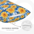 thumbnail image 3 of Pofeuu Ocean Wave Sunflower Print Polyester Microfiber Plush Pillowcases, Super Soft and Cozy Pillow Case Covers with Envelop Closure（Pillow core not included）-16"x24", 3 of 6