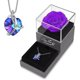 thumbnail image 1 of Rosa violeta preservada con collar de corazón, rosa real, regalos para mamá, abuela, esposa, novia, te amo, regalos para ella en el día de la madre, día de San Valentín, Navidad, 1 of 5